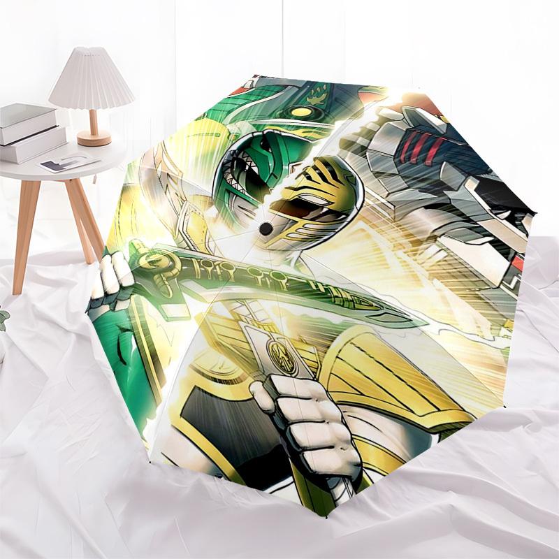 1pc Power Rangers Dino Charge Automatic Opening Folding Umbrella, 8 Rib Iron Frame Outdoor Umbrella, Ideal Gift for Fans, Travelers, Daily Use.Y070