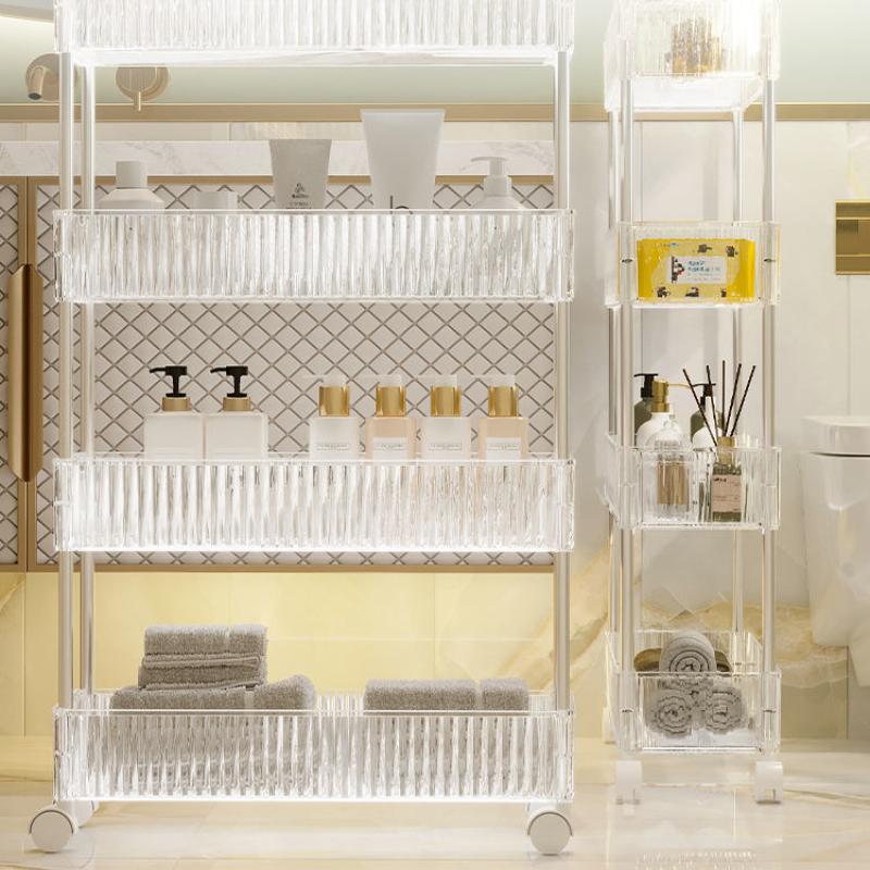 2/3/4-слойный держатель с зазором, кухонная полка для хранения, боковая полка для холодильника, съемная с колесиками, органайзер для ванной комнаты, компактная полка