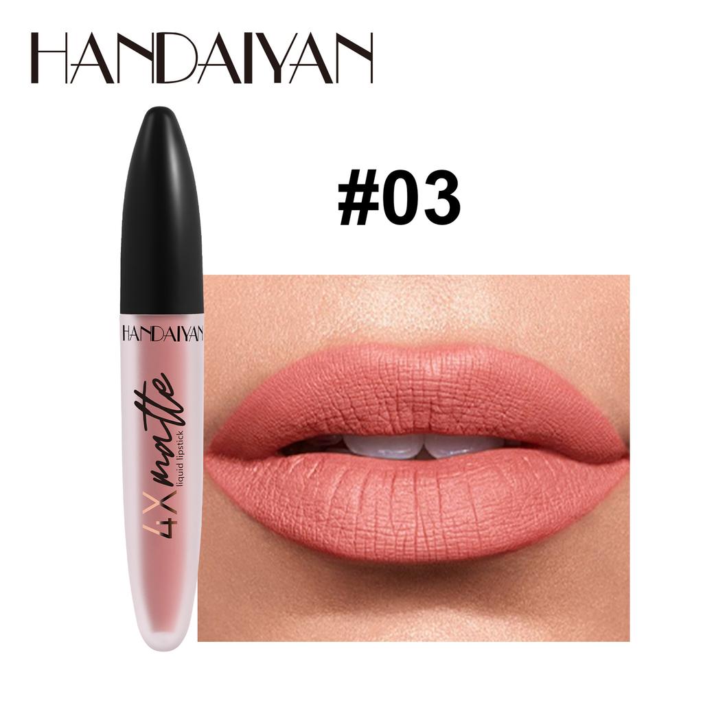 HANDAIYAN Matte Waterproof Lip Gloss Sexy Lipgloss Liquid Lipstick Nude Pink Purple Makeup Long Lasting Tinted Lip Glaze