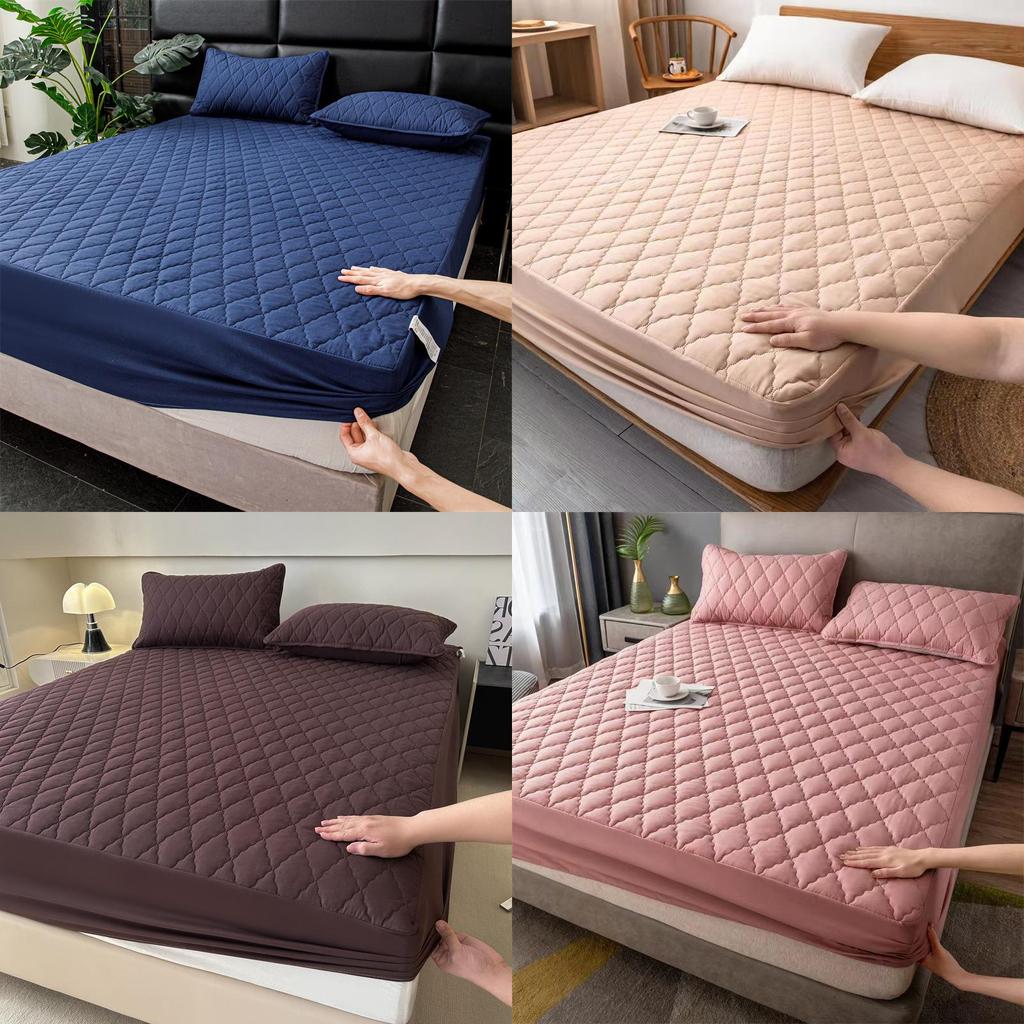 Polyester Bed Cover With Solid Color Design For Bed Protects Mattress And Prevents Dust