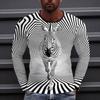 Men's Zebra Print T Shirt Long Sleeve T Shirt 3D Print Crew Neck Shirt Fashion Exaggerated Street Daily Black Summer Spring Fall Clothing