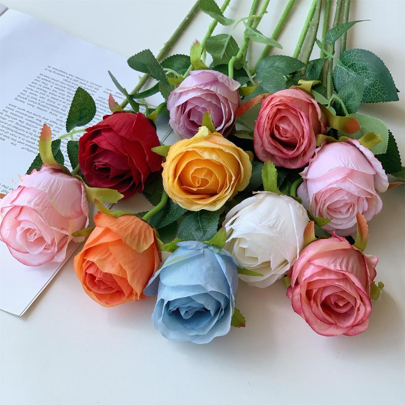 Rose Artificial Flower Wedding Home Decoration Silk Flower Pography Prop Silk Flower Rose