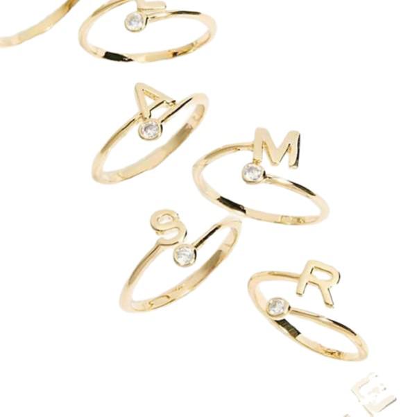 2019 Exquisite Adjustable Initial Ring for Women - Stackable Open Design for Index Finger