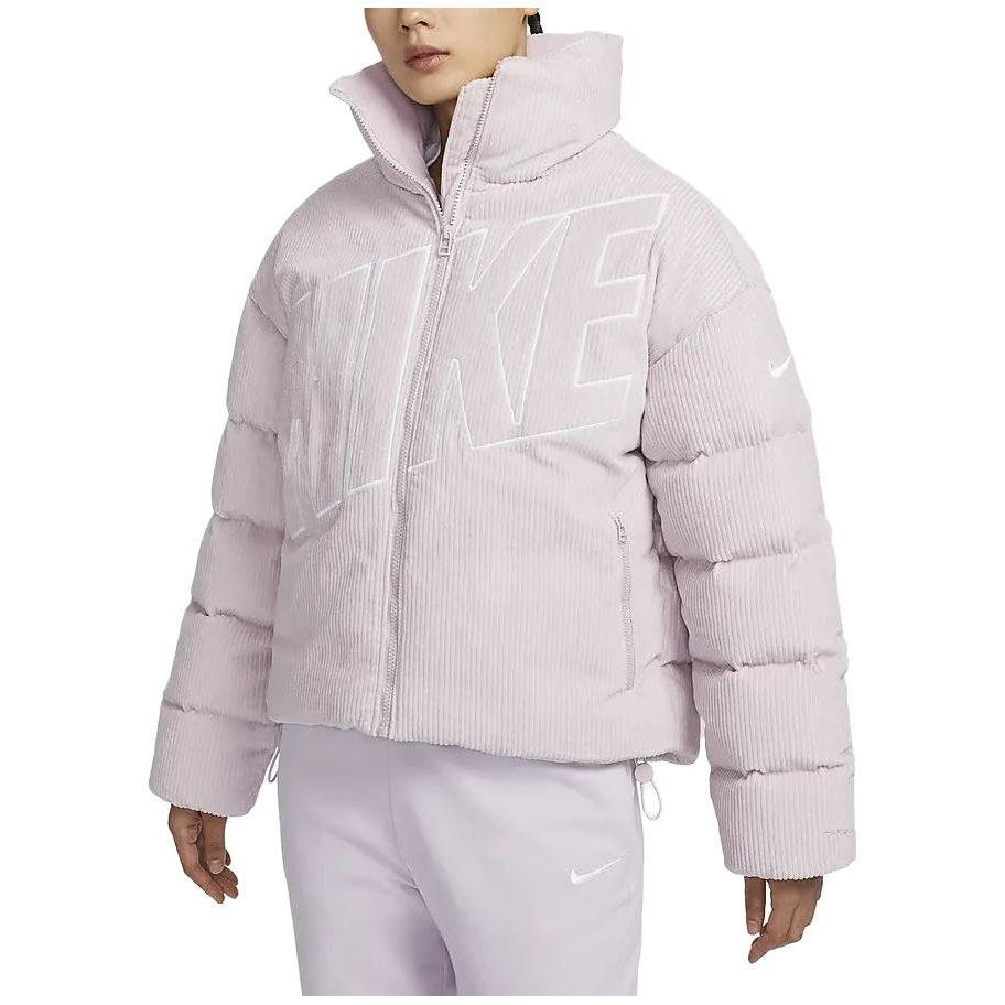 Nike Женские пуховики Серый Фиолетовый Стойка умеренная Другое FD8214-019