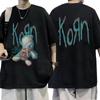 Korn Issues Rock Band Music Album T Shirt Men's Vintage Metal Gothic Oversized T-shirt Streetwear Summer Short Sleeve T Shirts