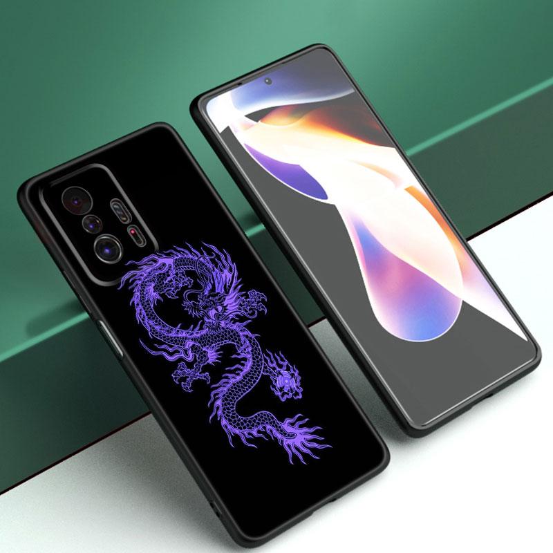 Чехол для телефона с цветочным драконом для Xiaomi Mi A2 8 9 SE Note 10 10T 11 12 Lite 9T 11T 12S 12T Pro A3 6X 12X, мягкий черный чехол из ТПУ