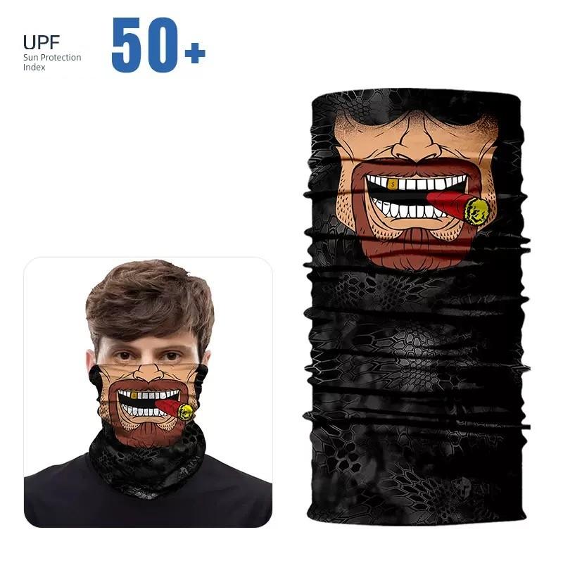Outdoor Motorcycle Riding Windproof and Sun Protection Face Scarf 3D Versatile Magic Headscarf Neck Gaiter Breathable Quick-Drying Face Mask Summer