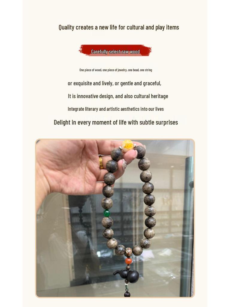 Nha Trang White Ky Nam Ebony Bead Car Hanging & Handheld Bracelet