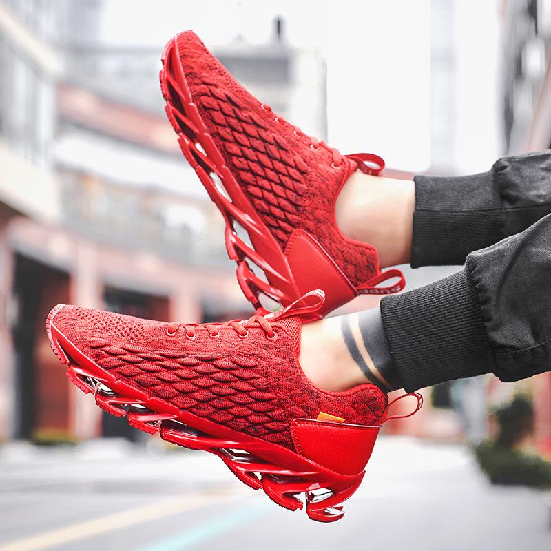 2025 Summer New Men's Trendy Shoes, Fish Scale Blade Fashion Running Shoes, Flying Woven Breathable Large Size Sports Men's Shoes