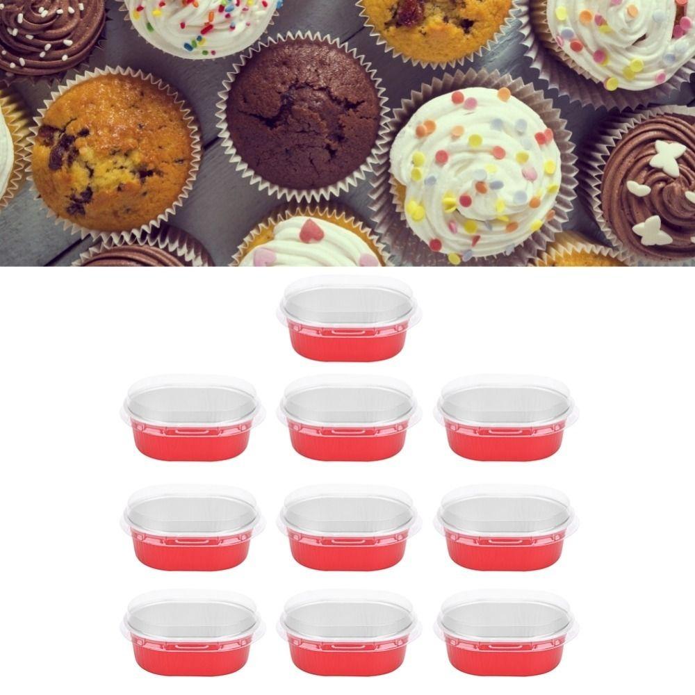 100PCS Aluminum Foil+PET Baking Cups 68ml Cake Cup Molds Cake Cups Dessert Catering Party Serving