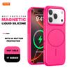 Милый магнитный чехол для телефона для iPhone 17 11 12 13 16 Pro Max Air 15 14 16 Plus Magsafe Жидкий силикон Защита зарядки Мягкая крышка