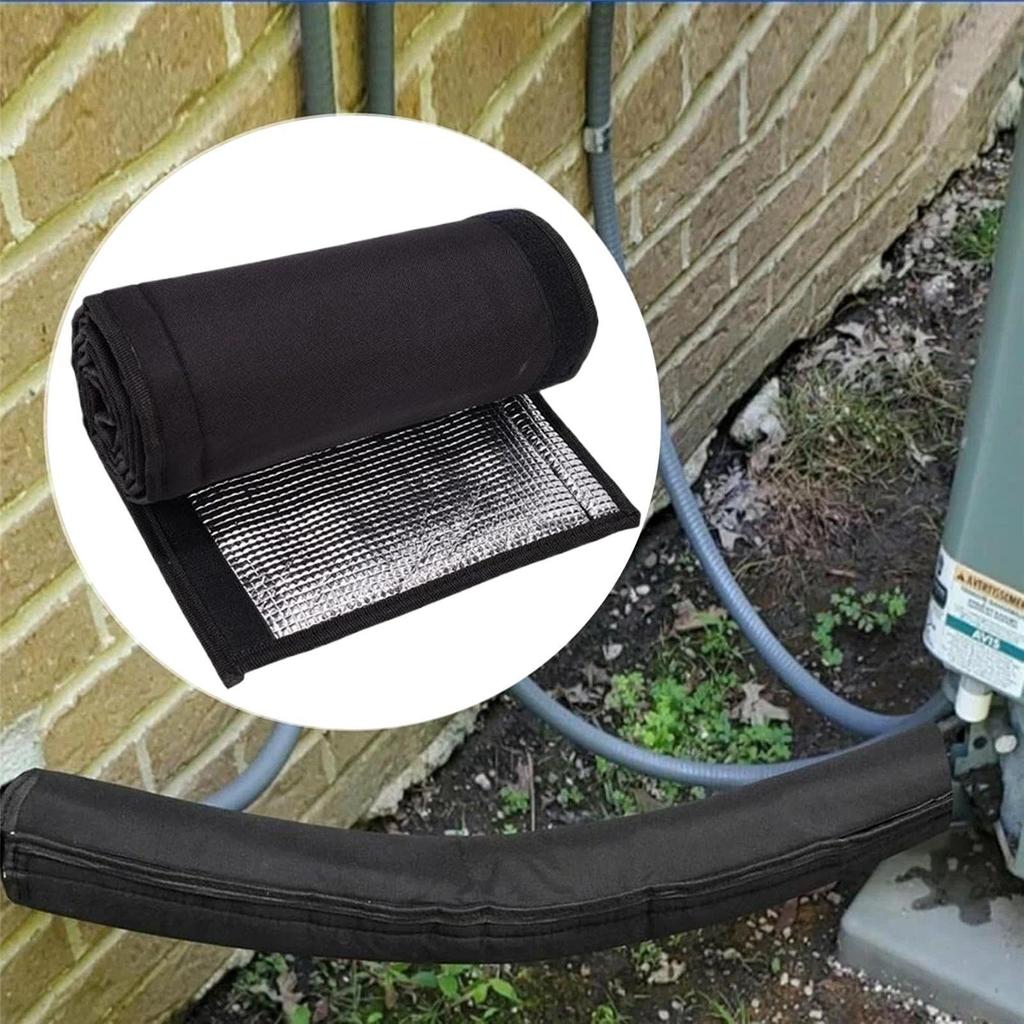 3-Layer UV Resistant Pipe Insulation Sleeve, 72x10in Heavy Duty 600D Oxford Cover for AC Unit, Attic Draft & Gutter Protection