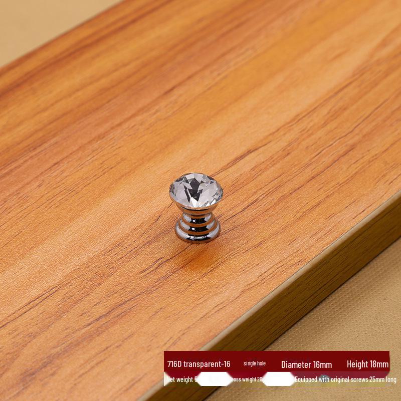 12 мм акриловая хрустальная и деревянная ручка для ящика с одним отверстием для шкатулки для драгоценностей