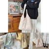 Cute Fuzzy Tote Bag For Autumn And Winter Large Capacity Canvas Single Shoulder Street Style