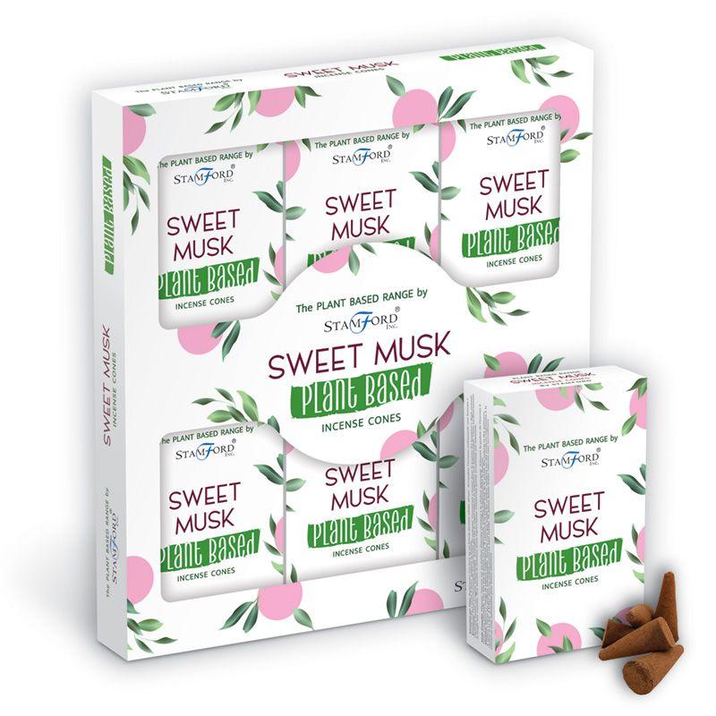 5x Sweet Musk Incense Cones Plant Based 12 Cones
