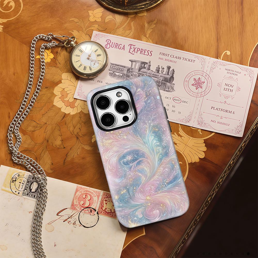 Пастельный чехол-водоворот «Галактика» для IPhone 17AIR 16E 16 15 14 13 12 11 17 Pro Max Plus Двухслойная задняя крышка