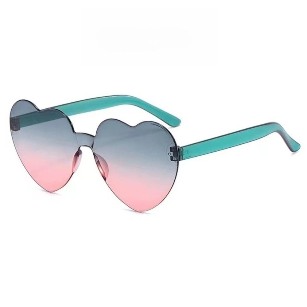 Trendy Love Heart Shape Sunglasses UV Protection Colorful Gradient Sunglasses Women