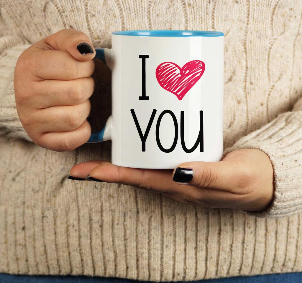 Inkdotpot Керамические кофейные кружки I Love You на 11 унций. Кофейные кружки отлично подходят для жениха, невесты, подарка на помолвку, холостяка и девичника.