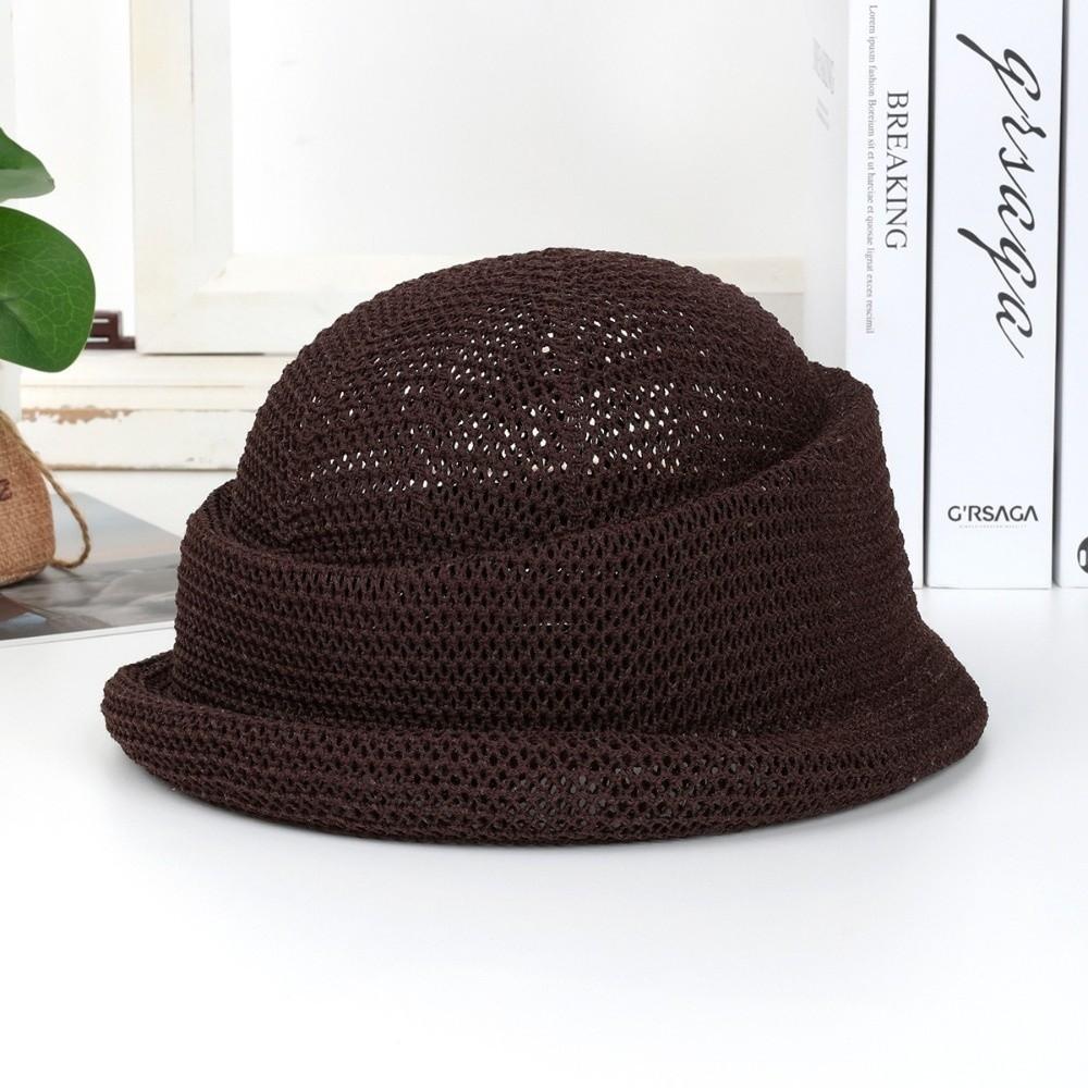 Summer Artistic Painter Berets Hat Curled Edge Circle Top Straw Hat 2026 Top Hat Sun Basin Hat