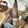 2025 Y2K Lolita Women Lace Up Tights Classic Lace Mesh Hollow Out Stocking Bottomed Pantyhose Retro Rattan Stocking