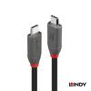 LINDY 1,5 м ANTHRA LINE USB4 Gen3x2 Type-C Кабель с поддержкой быстрой зарядки PD 240 Вт (Номер модели: 36957)