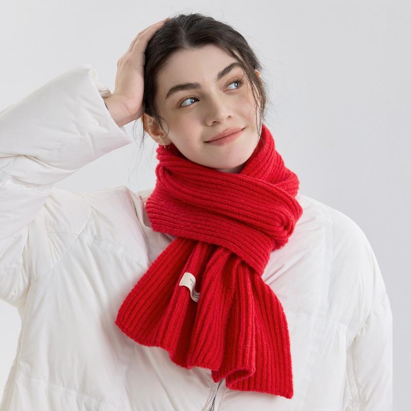 Versatile Solid Color Knitted Scarf Scarf Plush Soft Male and Female Couples Scarf Autumn and Winter Outer Shawl