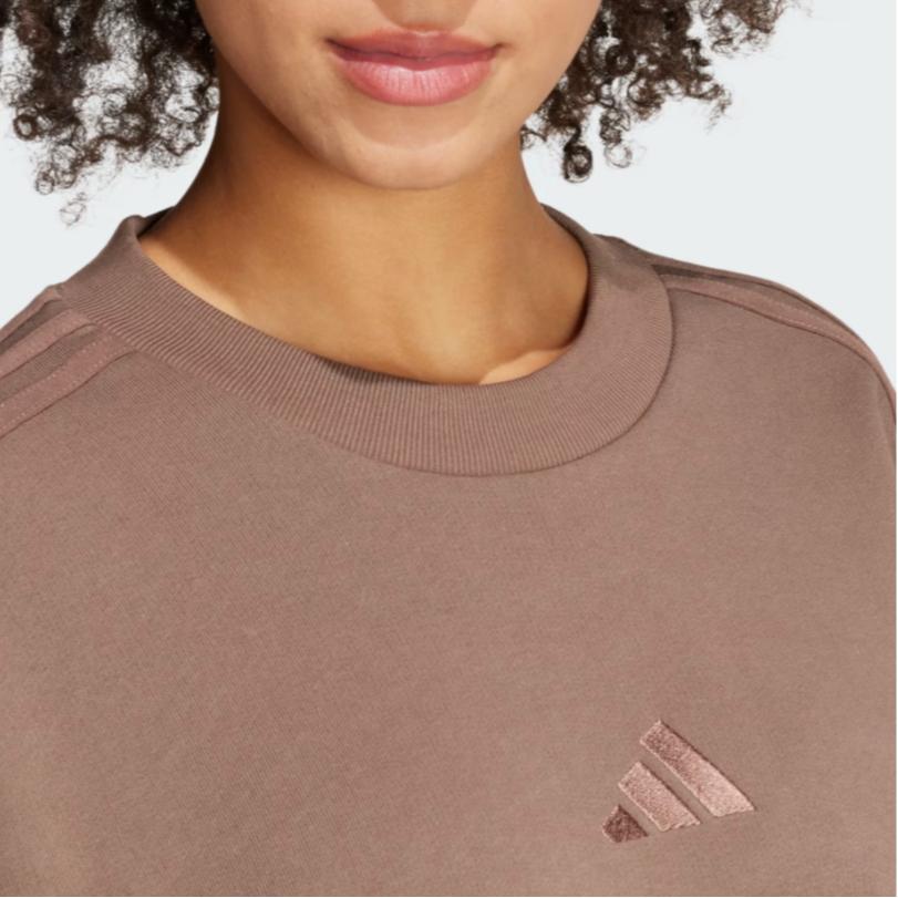 Adidas Повседневный круглый вырез с длинным рукавом пуловер свитшот женский свитшот Rock-Layer-Deep-Earth-Brown JI9101
