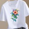 (Азиатский размер) Женская модная футболка с принтом, милый топ с сердечком и цветком, одежда, футболка, женская футболка с принтом, женская футболка с коротким рукавом, графические футболки