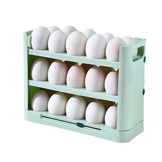 Кухонная полка для хранения яиц, многослойная, пищевая, с гладкими краями, большая вместимость с ручкой, экономит место, вращающаяся полка без заусенцев
