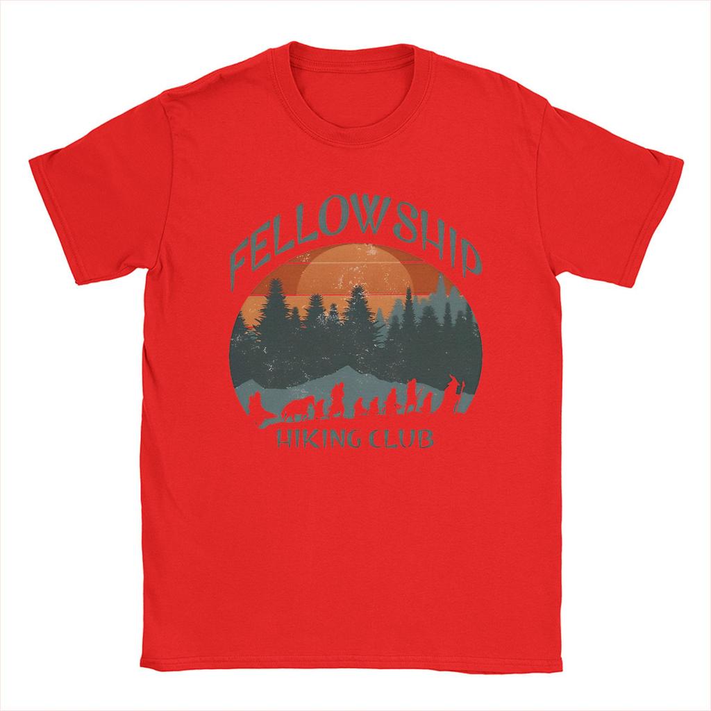 Футболка L-Lords Of The R-Rings Fellowship Hiking Club для мужчин, 100% хлопок, винтажные футболки, футболка с круглым вырезом, короткий рукав, мерч