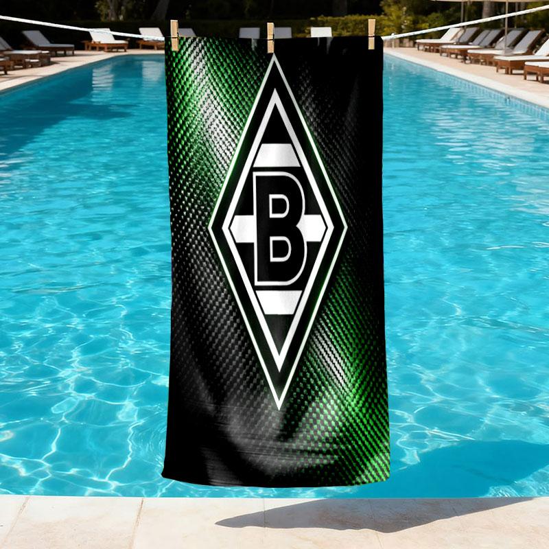 Borussia Monchengladbach Print Beach Towel Design, Soft, Lightweight. for Home Bathroom, Spa, Pool, Yoga, Surfing, Camping, Gift for Family, Friend