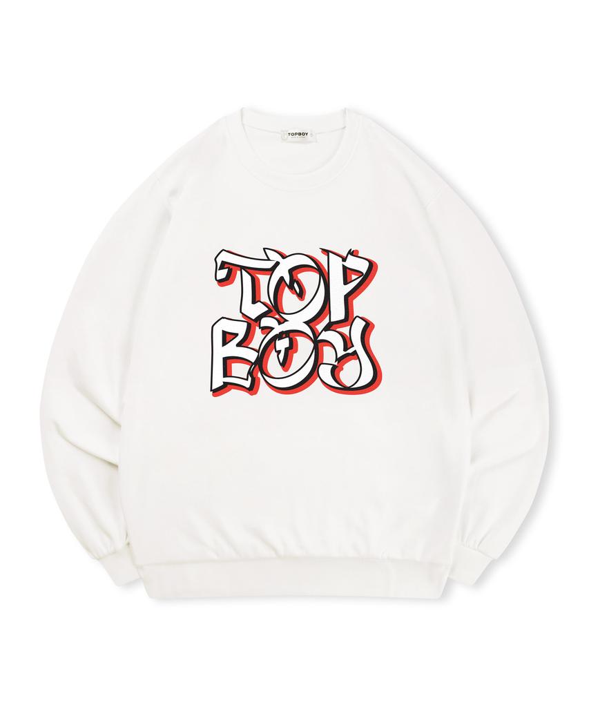 TOPBOY [Non-Fleece Or Fleece] Street Painting Print Sweatshirt (Type C)