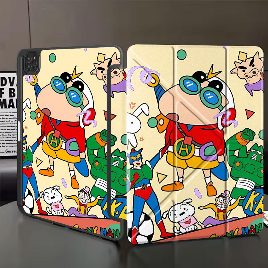 Cute Cra-yons Shin-chans Anime Holder Cover Tablet Case For iPad Pro 2025 Pro 11th 10th 9th 8th 7th 12.9inch Air 4 5 M3 M2 1 2