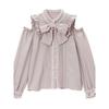 Sweet Lolita Elegant Blouses Women M-4XL Spring Autumn Harajuku Lace Bow Long Sleeve Shirts Girly Kawaii Tops Blusas Camisas