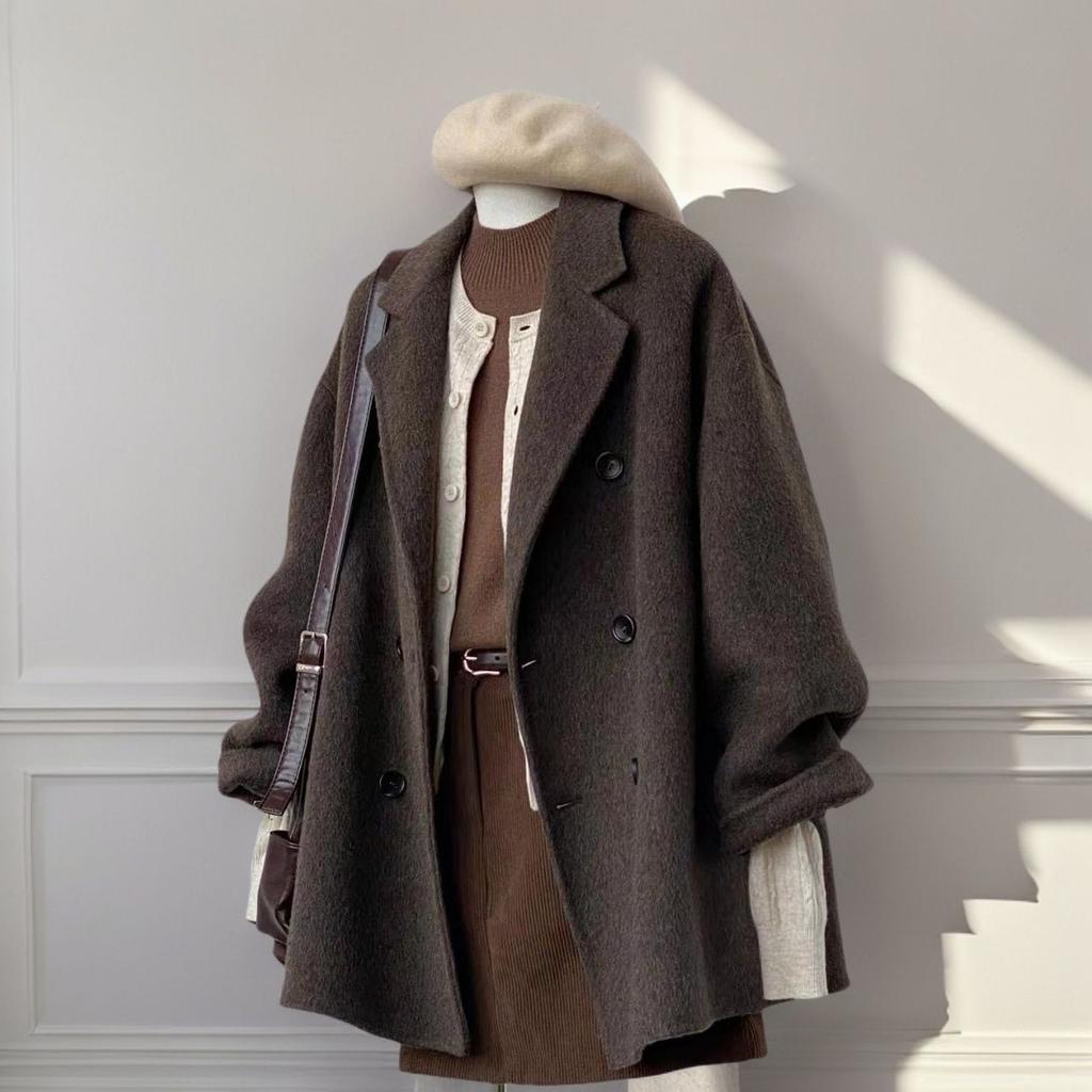 Костюм шерстяное пальто Женский короткий зимний новый шерстяной пиджак зимний блейзер на пуговицах