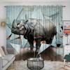 2 шт., 3D карниз с рисунком животного слона, карманные декоративные оконные шторы, оконные занавески для спальни, гостиной, домашний декор