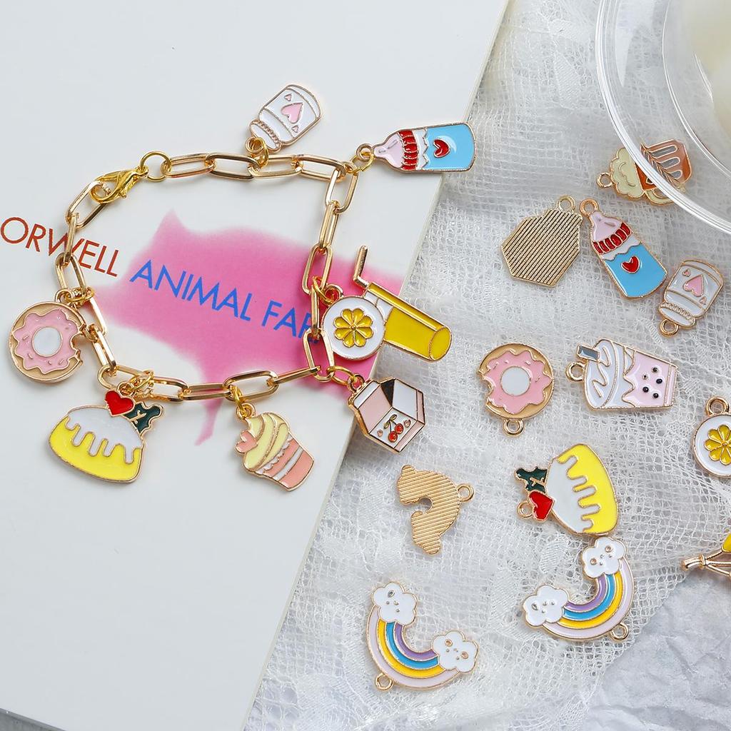 4 шт. несколько стилей, сплав металла, капли масла, красочные аксессуары для изготовления ювелирных изделий, ожерелье, браслет, серьги «сделай сам»