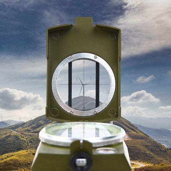 Компас, высокоточный водонепроницаемый военный компас с сумкой для переноски, линзовый прицел и виброустойчивый компас для кемпинга и пешего туризма