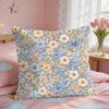 Мягкая Сине-Персиковая Наволочка с Диким Цветом, Шелковистый Короткий Плюш, Невидимая Молния, Пылезащитная Наволочка для Подушки на Диван, Для Домашнего Декора