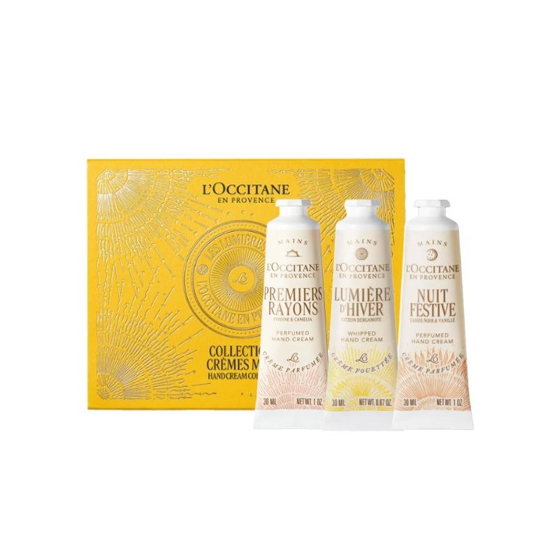 L'OCCITANE День и Ночь Плетение Подарочная коробка Лаванда Мед Персик Цитрус Вишня Набор из 3 штук: Крем для рук Rayons Hiver Крем для рук Nuit Fest