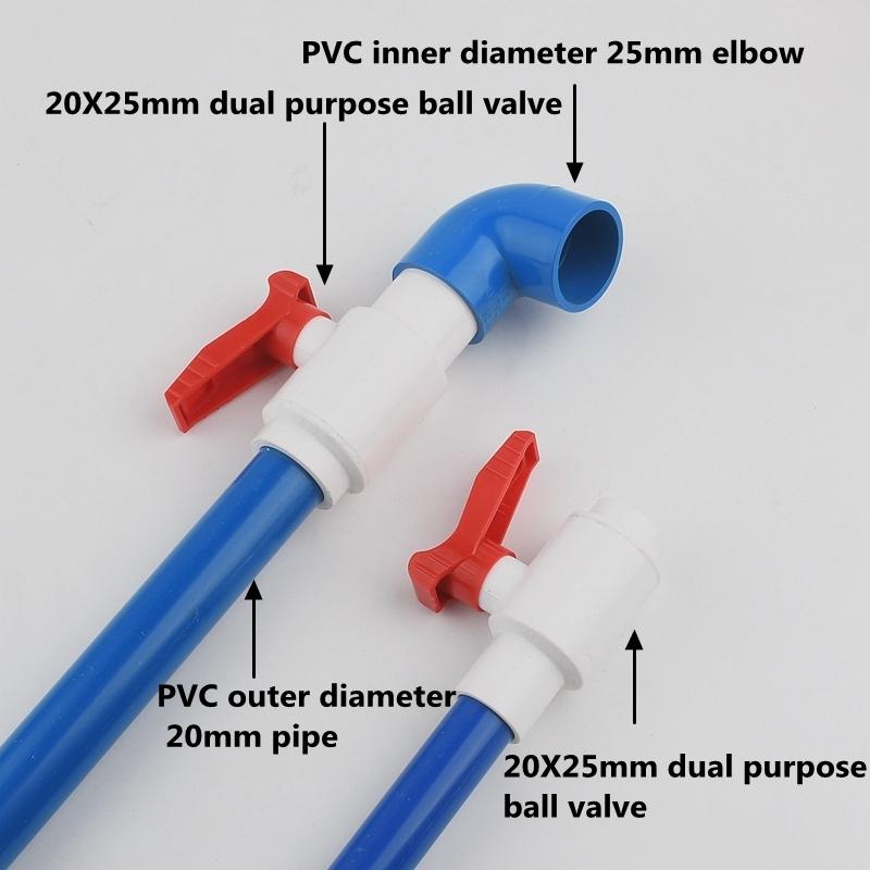 1PC 20-63mm PVC Ball Valve Dual Purpose Valve Plastic Switch Garden Irrigation Fish Tank Accessories Water Supply Pipe Joint