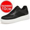 Men Leather Heightening Elevator Shoes Breathable Mesh Height Increase  Thick Sole Shoes Man Height Insole 6/8/10CM Men Sneakers
