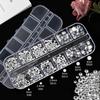 Набор из 12 прозрачных страз для нейл-арта с 6 формами для DIY-маникюра, включает пинцет и 3 клея