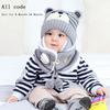 Winter Boys Girl Toddler Baby Baby Beanie Cap Bear Earmuff Neck Scarf Kids Hat Scarf Set