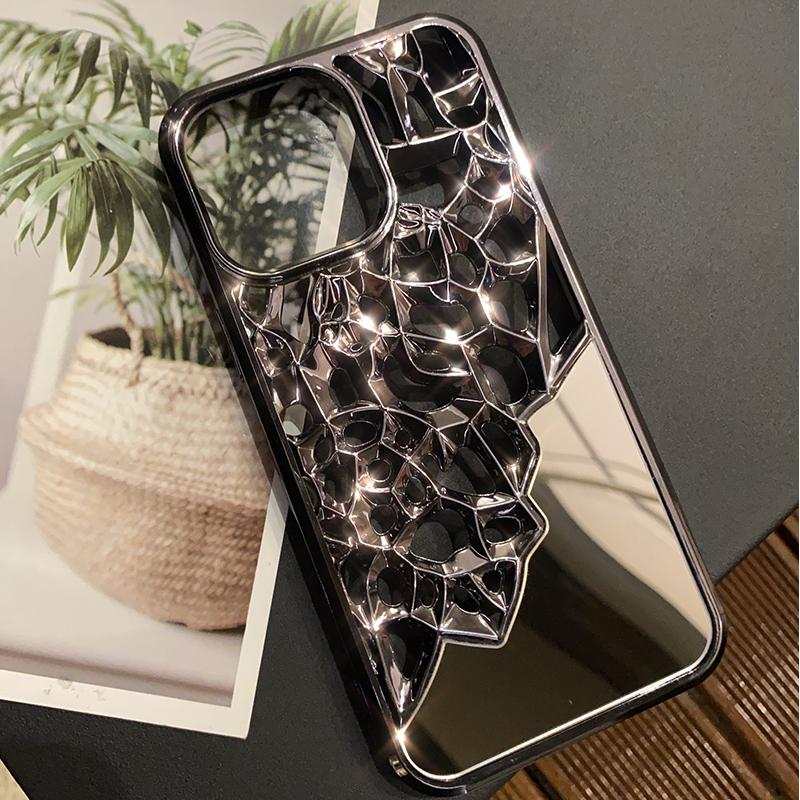 Роскошный полый гальванический зеркальный чехол для iPhone 15, 14, 13, 12, 11 Pro Max, чехлы для защиты от падения