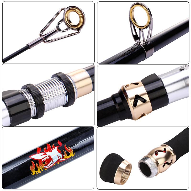 Удочка из углеродного волокна 1,8-3,6 м, телескопическая морская удочка