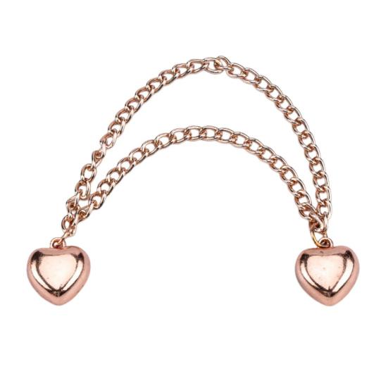 1 пара многофункциональных магнитных зажимов для одежды с цепочкой, многоцелевая брошь без штифта, металлические пуговицы, зажим для одежды, шали, шарфа, брюк, манжет, магнит