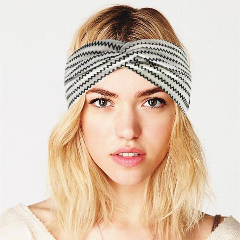 Bohemian Headband Women Boho Elastic Hairbands Sport Turban Head Wrap Cotton Bandage Beach Party Holiday Hair Accessories Fashion Summer