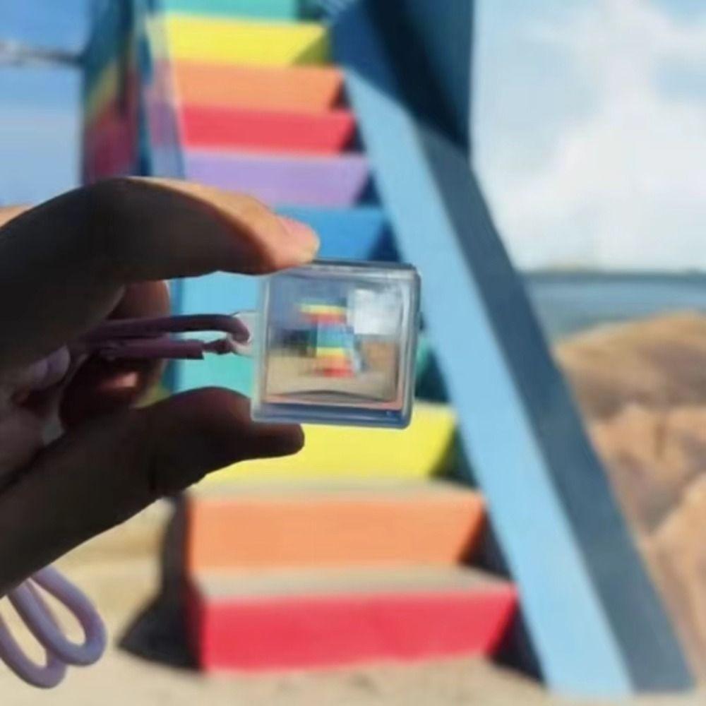 Pixel Art Mosaics Keychains Transparent Mosaic Lens Keyring  Travel Memories