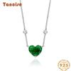 Ювелирные изделия Tancision Ожерелье «Сердце леса» Женский Изумруд Высокоуглеродистый Бриллиант 10*12 Любовь Серебряный кулон 925 Женский 40+3.